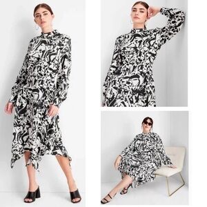 NEW Future Collective KAHLANA BARFIELD BROWN Abstract Print Dress